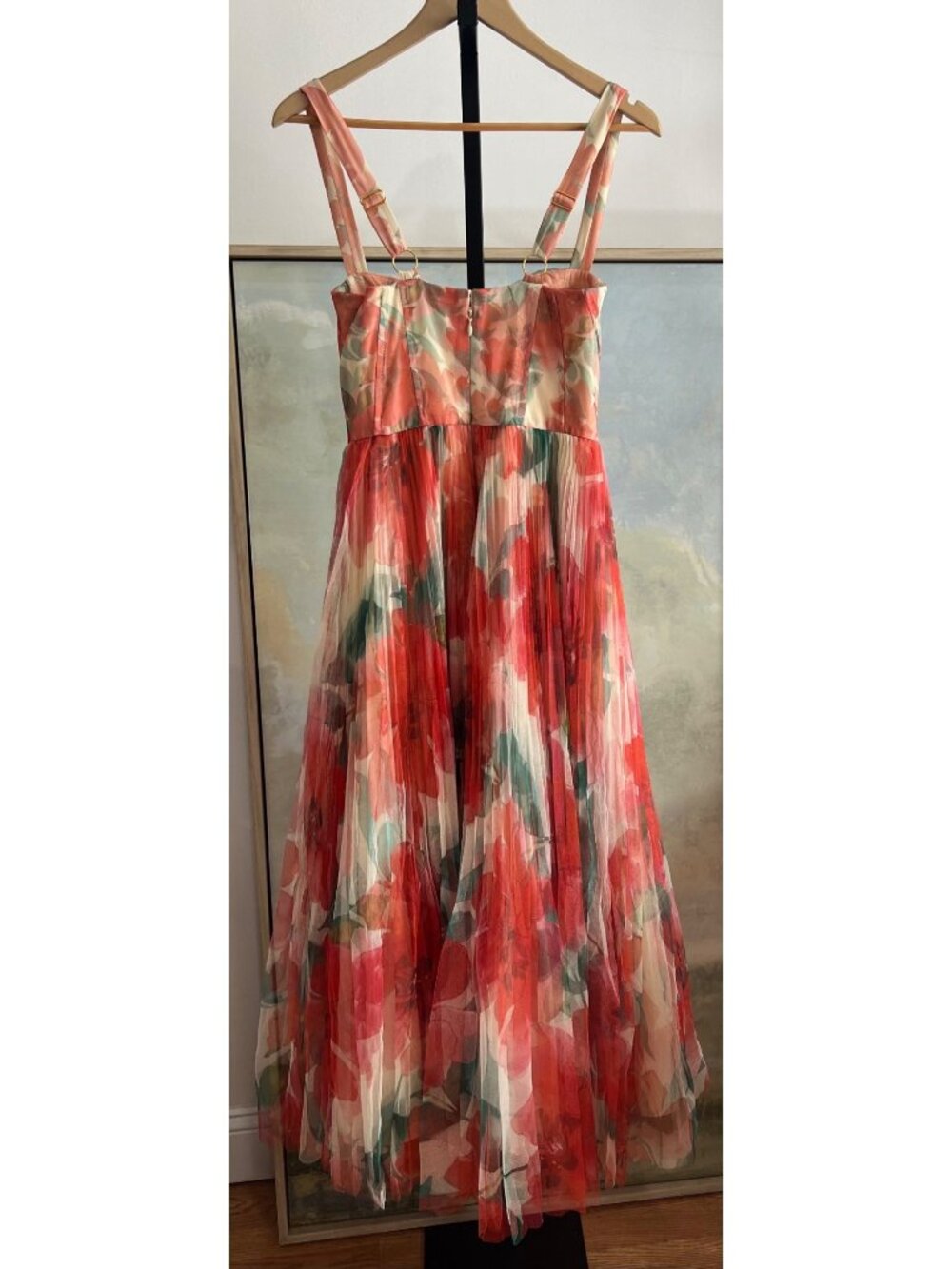 Anthropologie Hutch Macclare Gown Floral Tulle Bustier Dress Size 4 - Picture 6 of 7
